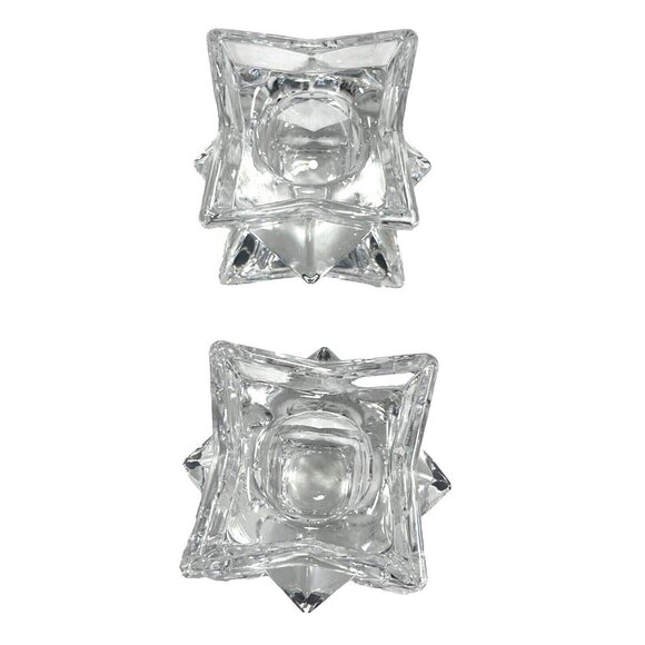 Vintage Star Michael C Fina Fifth Avenue Lead Crystal Candle Holders w/ Box - Picture 4 of 7